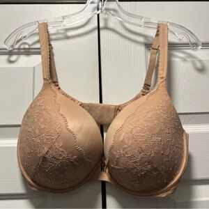 Body by Victoria's Secret Perfect Shape Bra Size 36DDD Tan Nude Lace Trim Padded